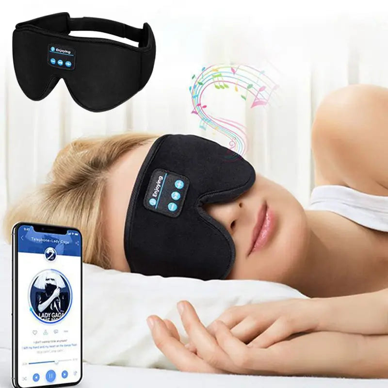 Máscara 3D para Dormir con Auriculares Bluetooth 5.0 – Confort Inalámbrico para Viajes y Descanso